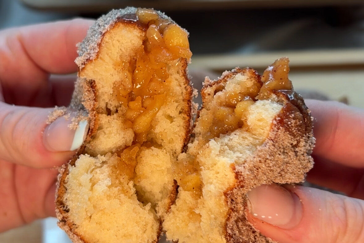 Fluffy Caramel Apple Filled Donuts