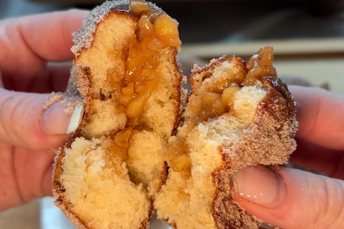 Fluffy Caramel Apple Filled Donuts