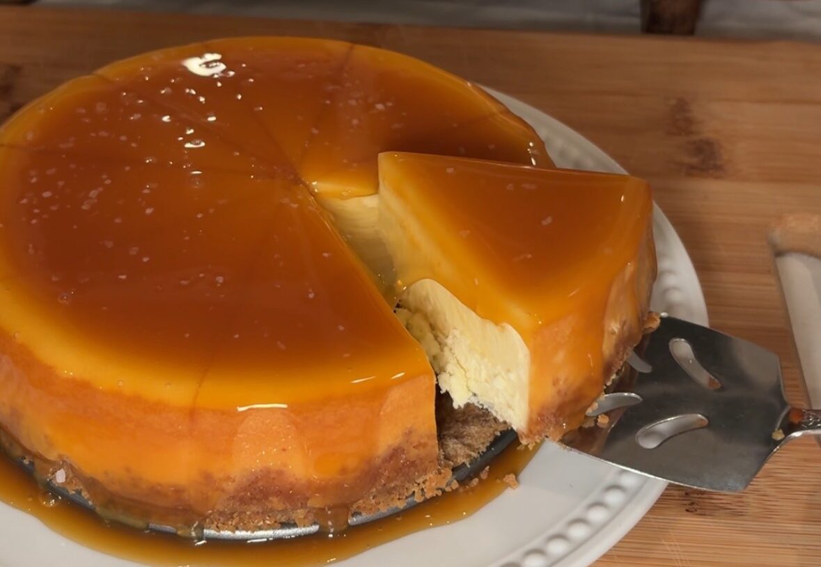 Classic Cheesecake with Caramel and Flaky Sea Salt