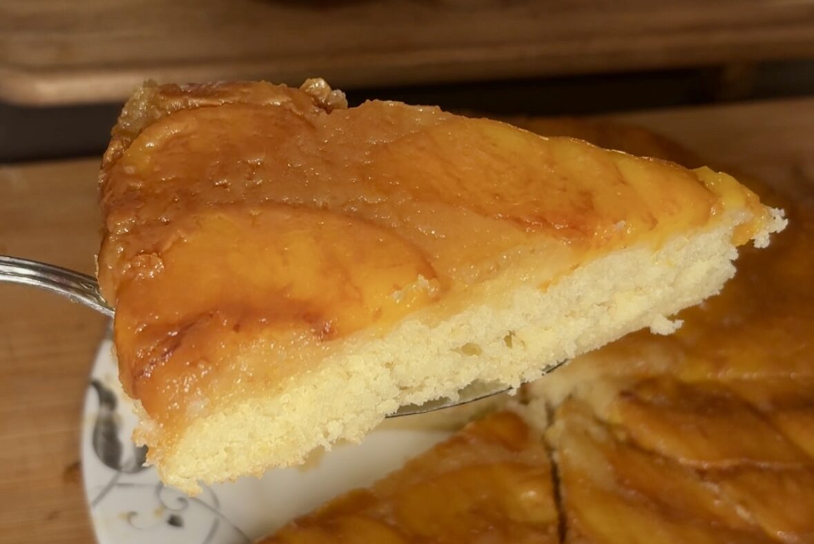 Peach Carmel Upside-Down Cake